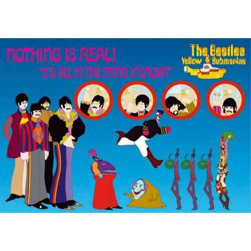 The Beatles 'Nothing Is Real Characters' Postcard