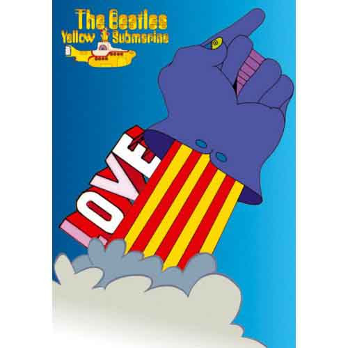 The Beatles 'Yellow Submarine Love Glove' Postcard