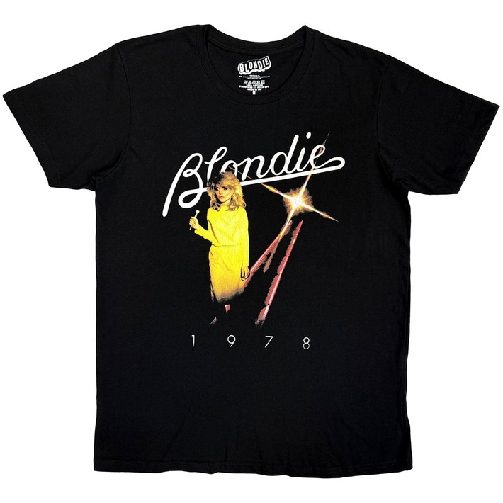 Blondie 'Yellow Dress 1978' (Black) T-Shirt