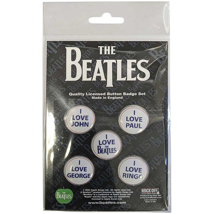 The Beatles 'I Love The Beatles' Button Badge Pack