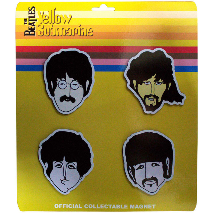 The Beatles 'Yellow Submarine Heads Embossed' Epoxy Magnet Set
