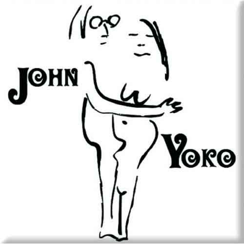 John Lennon 'John & Yoko On White' Fridge Magnet