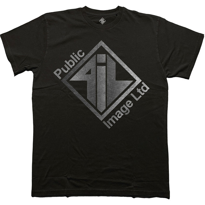 Public Image Ltd 'Brushed Steel Logo & Text' (Black) T-Shirt
