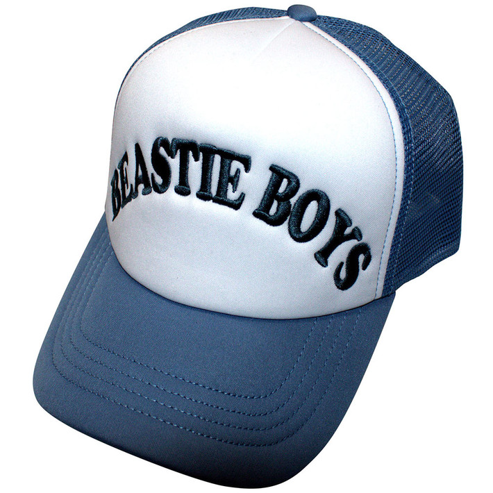 Beastie Boys 'Text Logo' (White & Blue) Trucker Cap