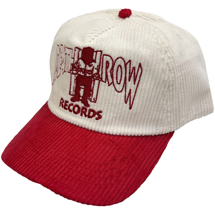 Death Row Records 'Logo Corduroy' (Red & White) Baseball Cap