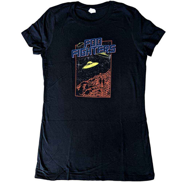 Foo Fighters 'UFOS 2015 European Tour' (Black) Womens Fitted T-Shirt