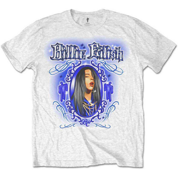 Billie Eilish 'Airbrush Photo' (White) Kids T-Shirt