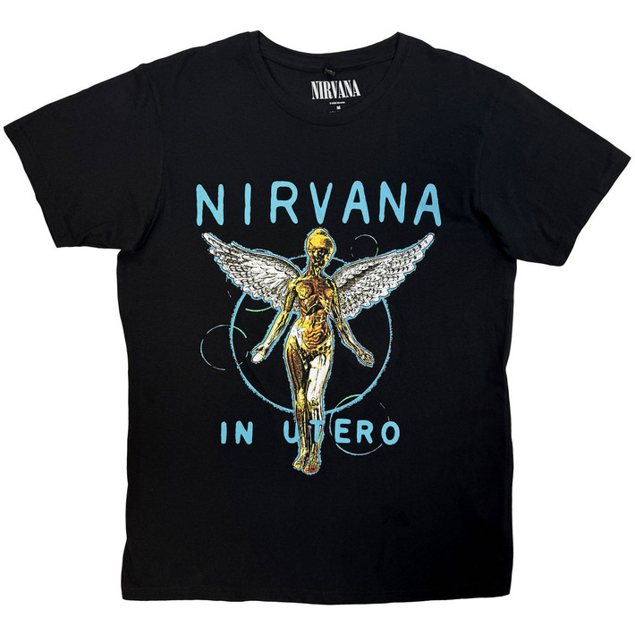 Nirvana 'In Utero Neon Blue' (Black) Carbon T-Shirt