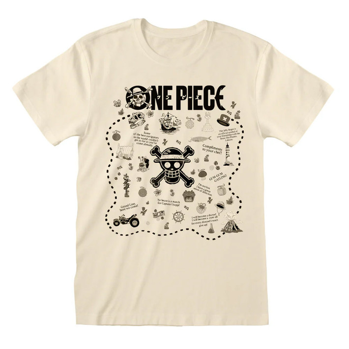 One Piece 'Treasure Map' (Natural) T-Shirt
