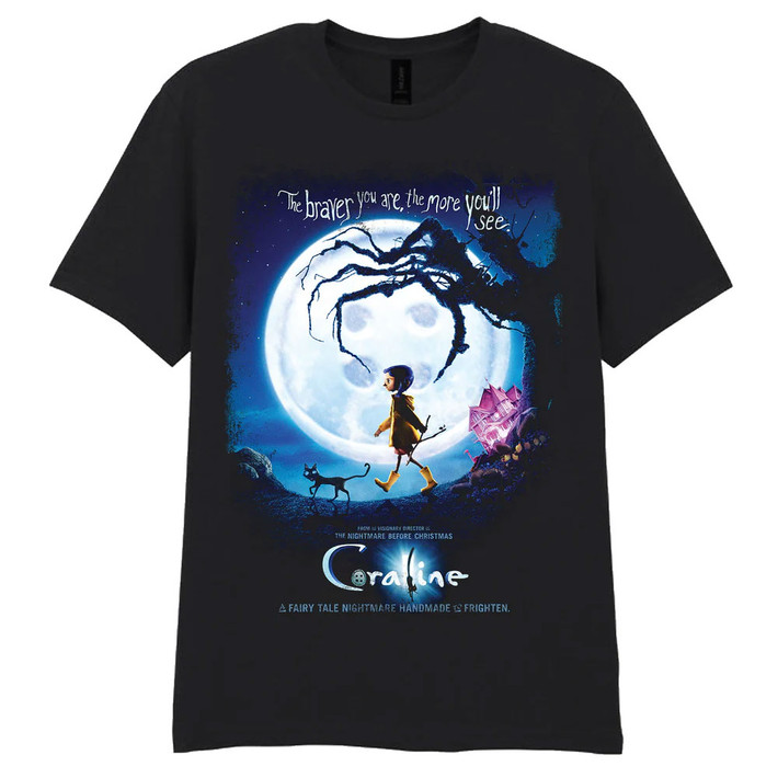 Coraline 'Moon Poster' (Black) T-Shirt