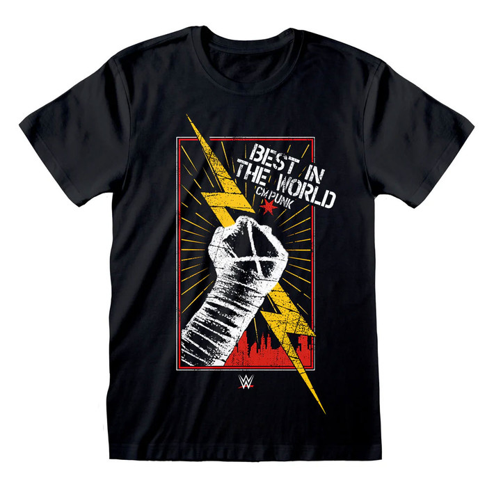 WWE - CM Punk 'Bolt' (Black) T-Shirt