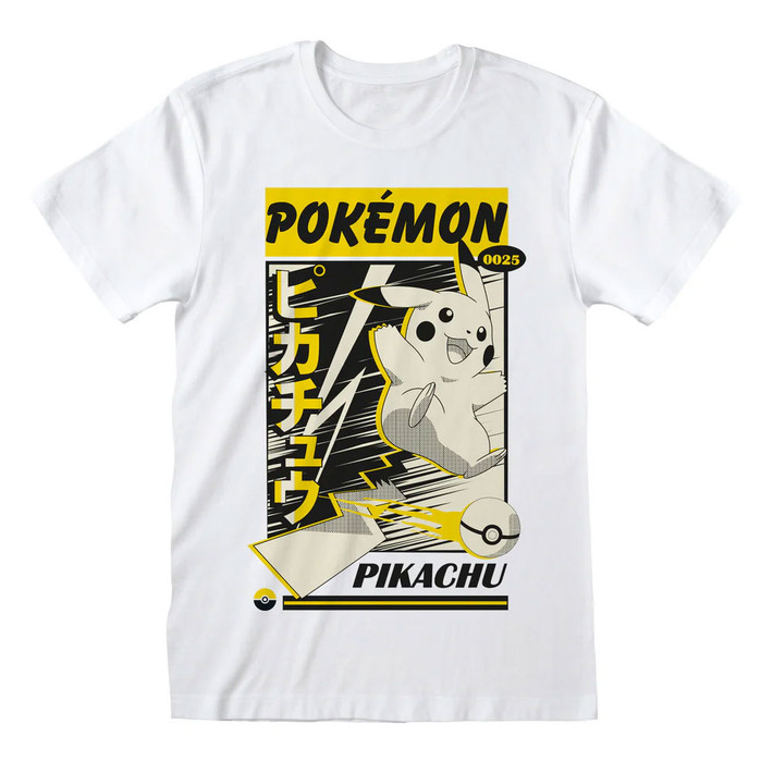 Pokemon 'Pikachu Lightning Katakana' (White) T-Shirt