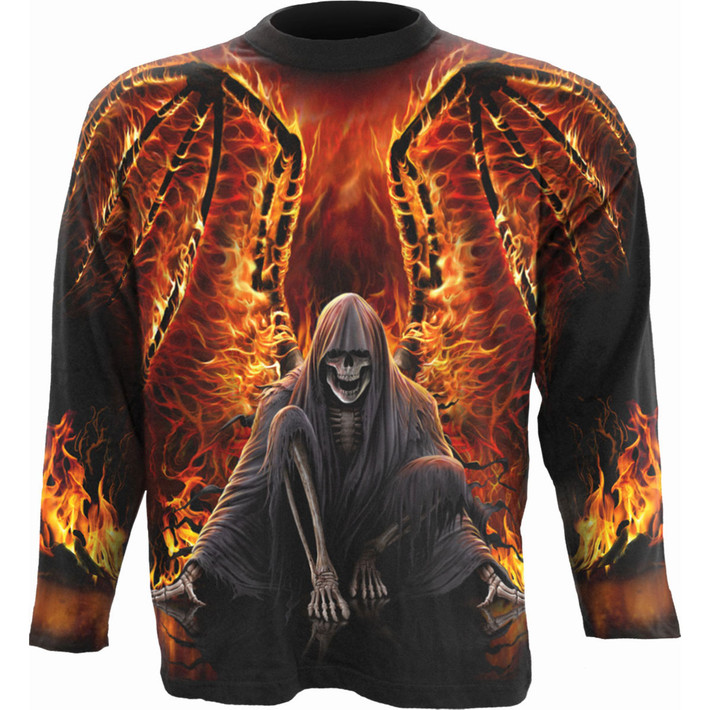 Spiral 'Flaming Death' (Black) Long Sleeve Shirt