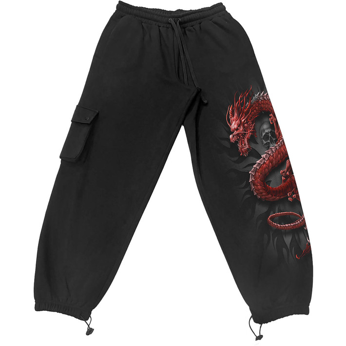 Spiral 'Oriental Dragon' (Black) Cargo Joggers