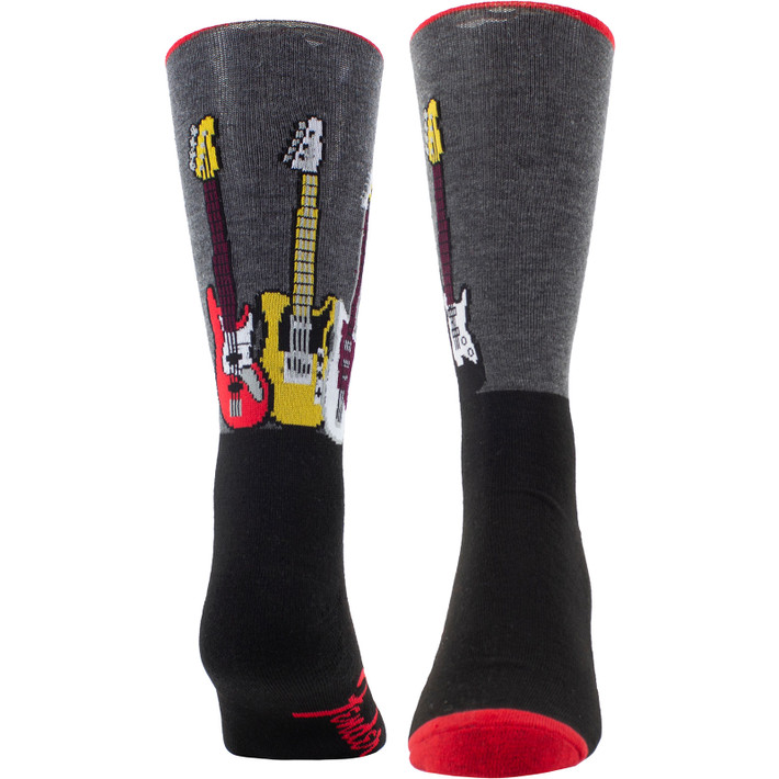 Fender 'Guitars' (Black) Crew Socks (One Size = UK 6.5-11)