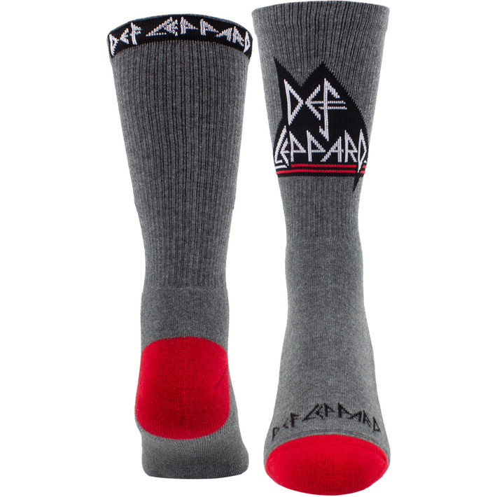 Def Leppard 'Logo' (Grey) Crew Socks (One Size = UK 6.5-11)