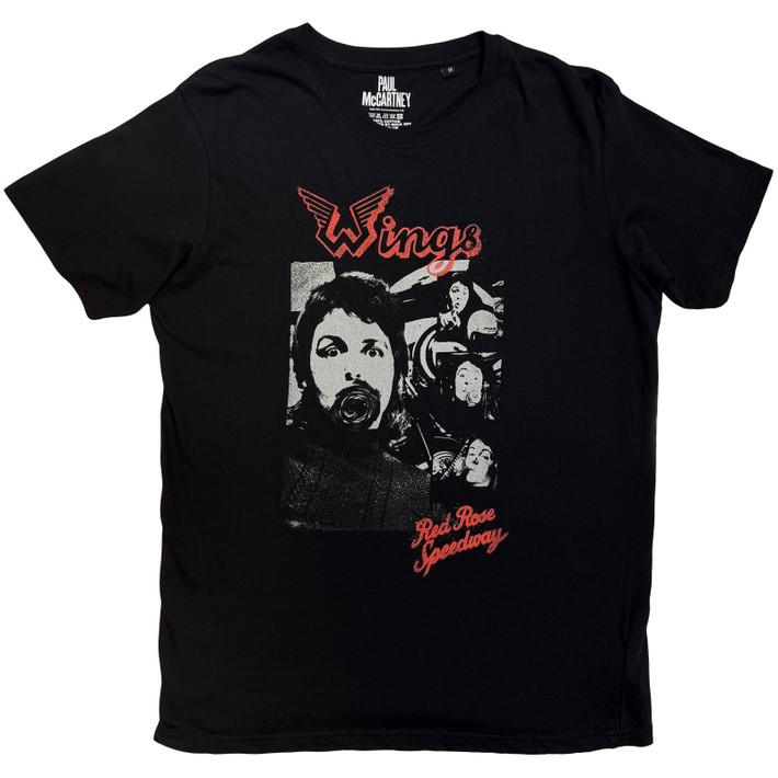 Paul McCartney 'Wings Collage' (Black) T-Shirt