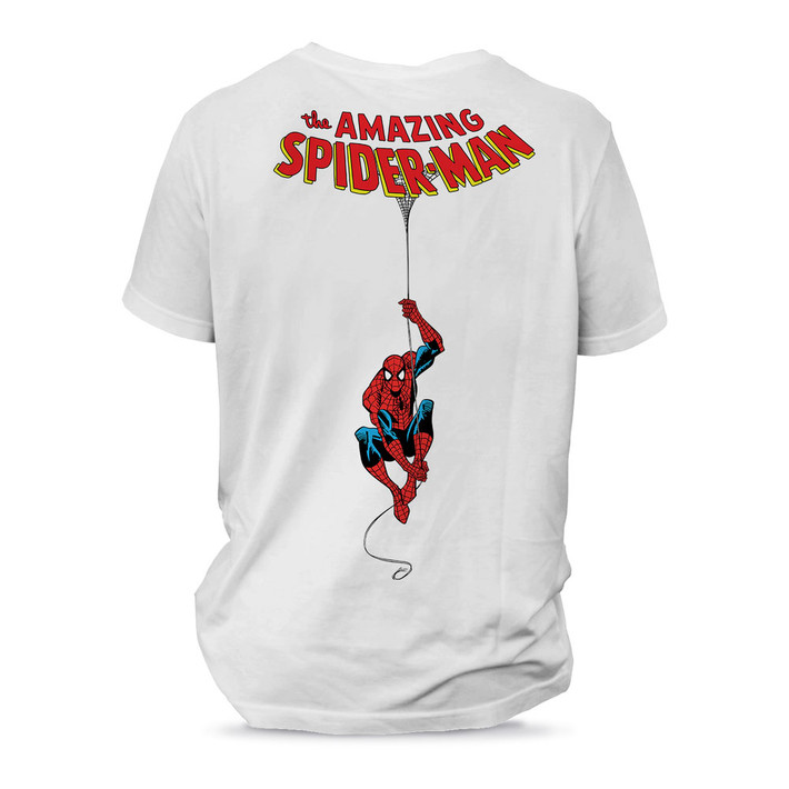 Marvel Comics 'Spider-Man Hangin' Back Print' (White) T-Shirt
