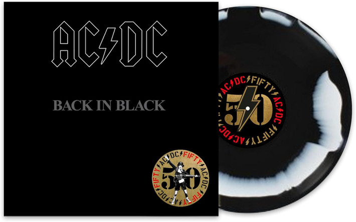 AC/DC 'Back In Black' (50th Anniversary) LP Black & White Marble Vinyl
