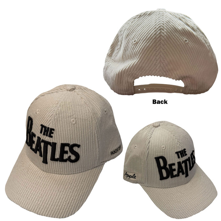 The Beatles 'Drop T Logo & Apple Corduroy' (Natural) Baseball Cap