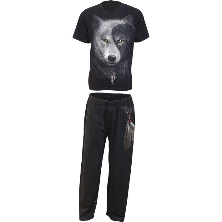 Spiral 'Wolf Chi' (Black) 4 Piece Gothic Pyjama Set