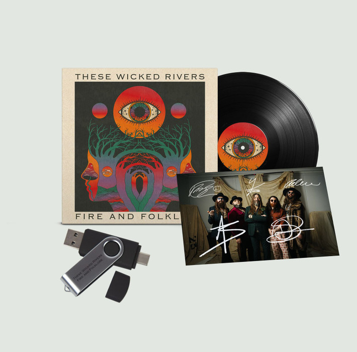 These Wicked Rivers 'Fire And Folklore' LP Black Vinyl, USB + Exclusive Signed Photo Card