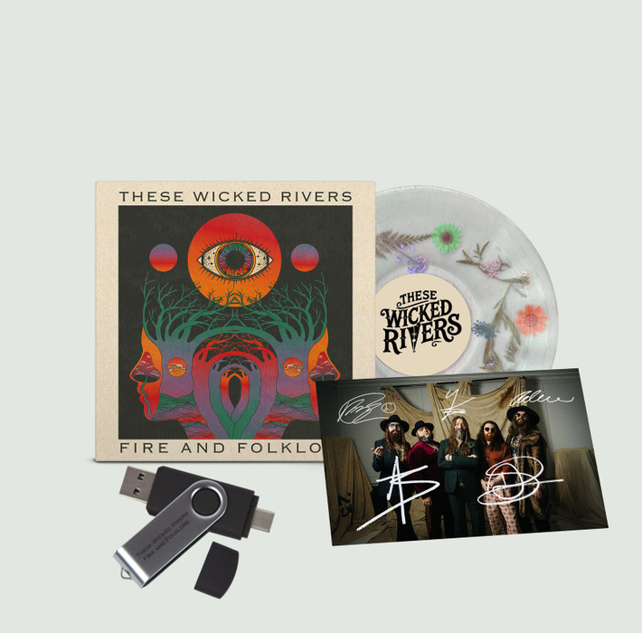 These Wicked Rivers 'Fire And Folklore' LP Flower Vinyl, USB + Exclusive Signed Photo Card