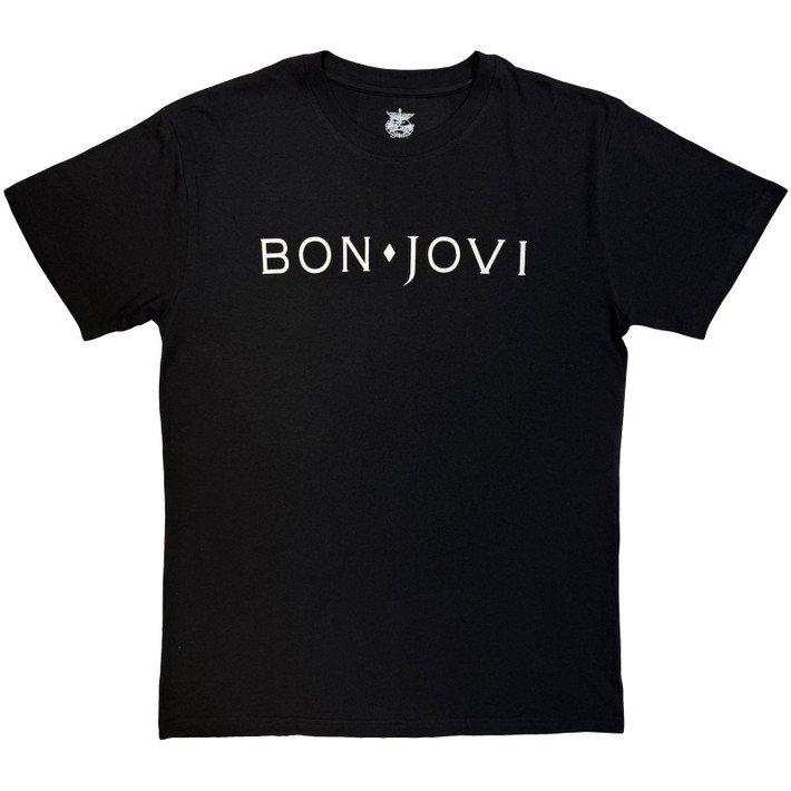 Bon Jovi 'Logo Mono' (Black) Eco T-Shirt