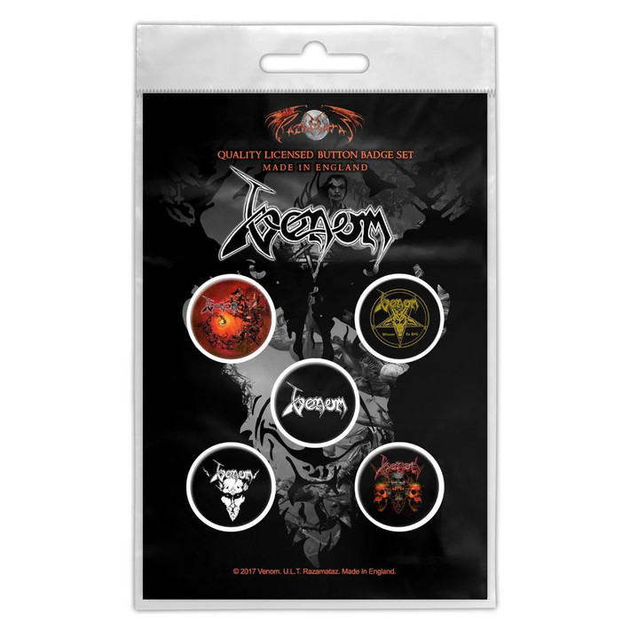 Venom 'Black Metal' Button Badge Pack