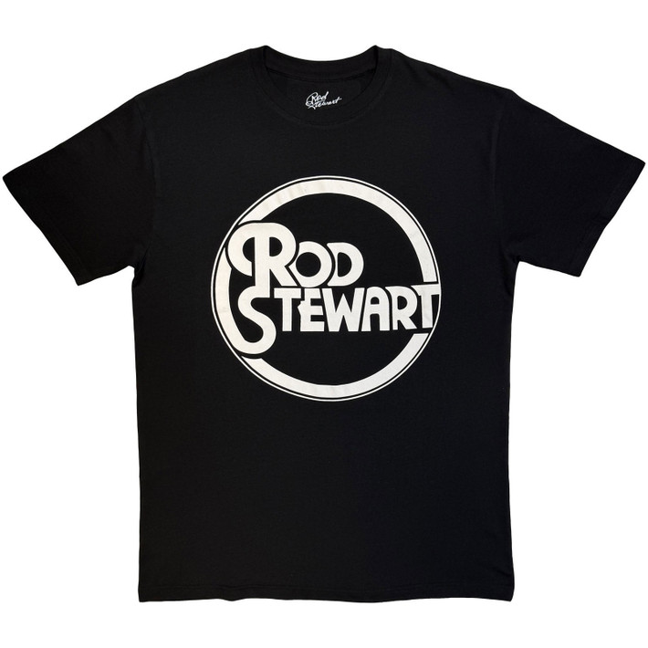 Rod Stewart 'Circle Logo Mono' (Black) Eco T-Shirt