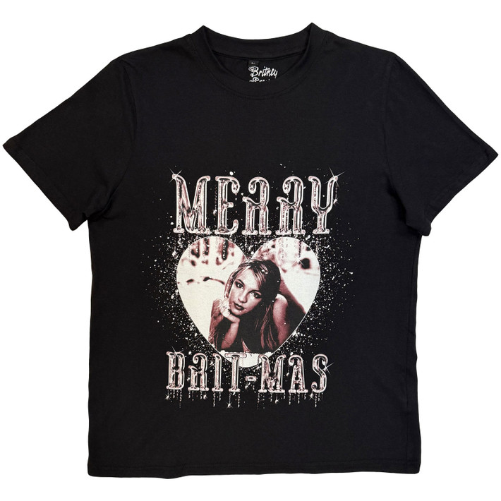 Britney Spears 'Merry Britmas' (Black) Womens Fitted T-Shirt