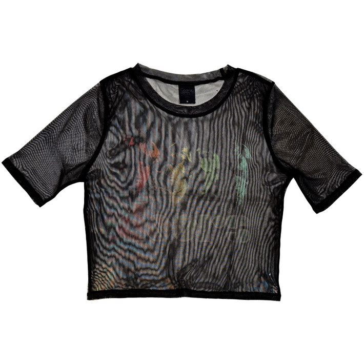 The Doors 'Spectrum' (Black) Womens Fitted Mesh Crop Top