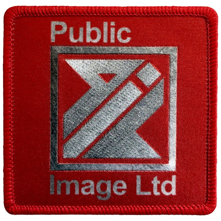 Public Image Ltd 'Brushed Steel Logo & Text' Iron On Woven Patch