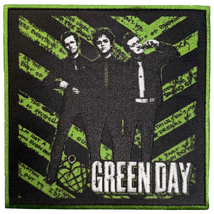 Green Day 'Green Grenade' Iron On Woven Patch