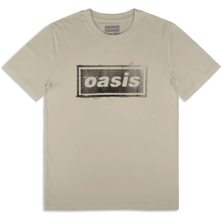 Oasis 'Thread Logo' (Stone Grey) Ex-Tour T-Shirt