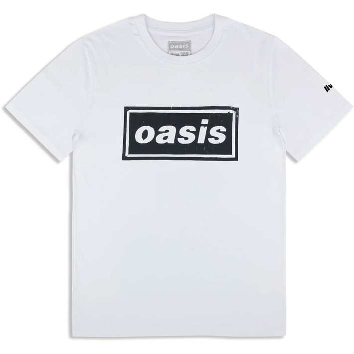 Oasis 'Stencil Logo' (White) Ex-Tour T-Shirt