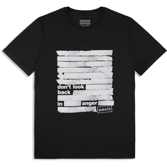 Oasis 'Don't Look Back In Anger Tape' (Black) Ex-Tour T-Shirt