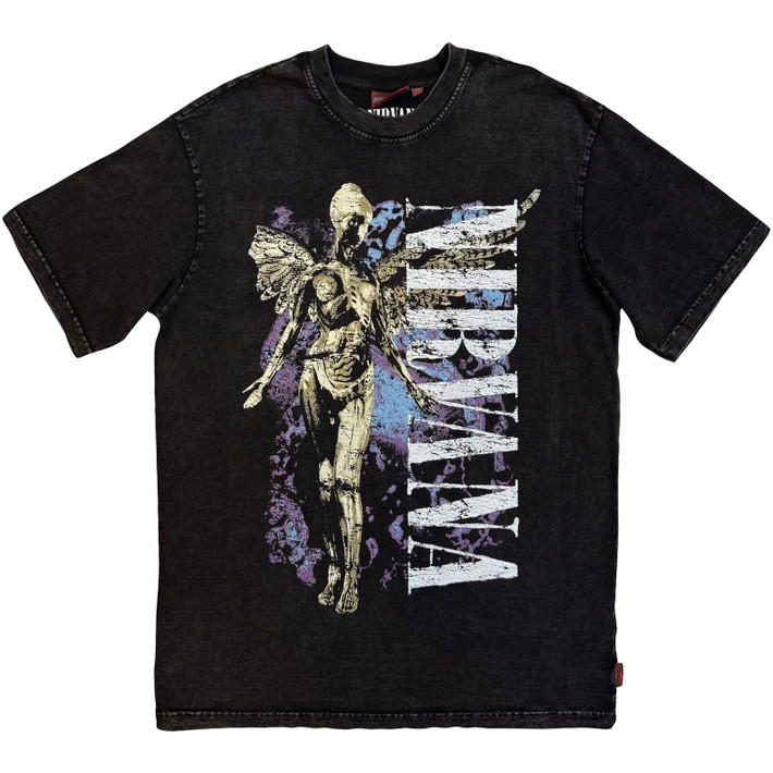 Nirvana 'In Utero Angel Wash' (Black) Unplugged T-Shirt