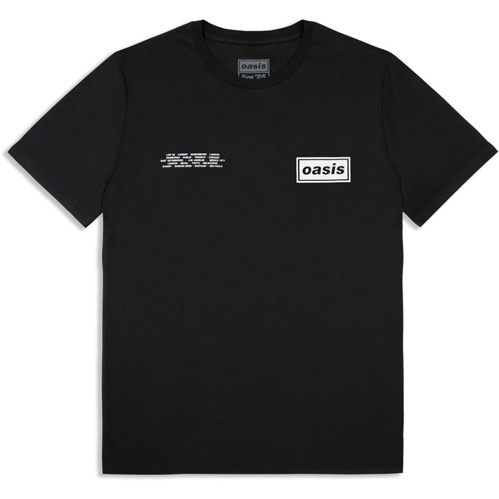 Oasis 'Global Cities Logo' (Black) Ex-Tour T-Shirt