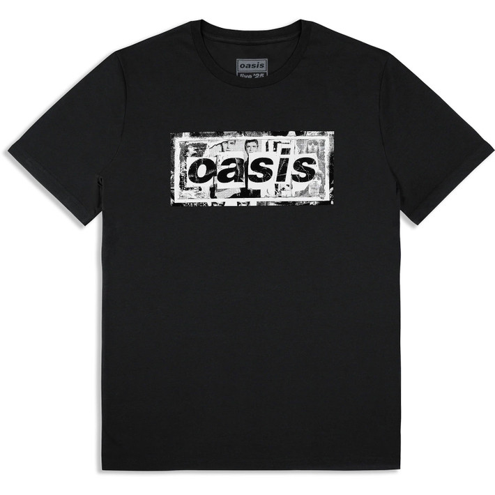 Oasis 'Collage Live '25 World Tour' (Black) T-Shirt