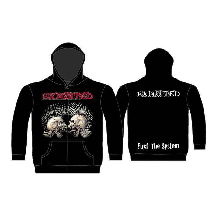 The Exploited 'Fuck The System' (Black) Zip Up Hoodie