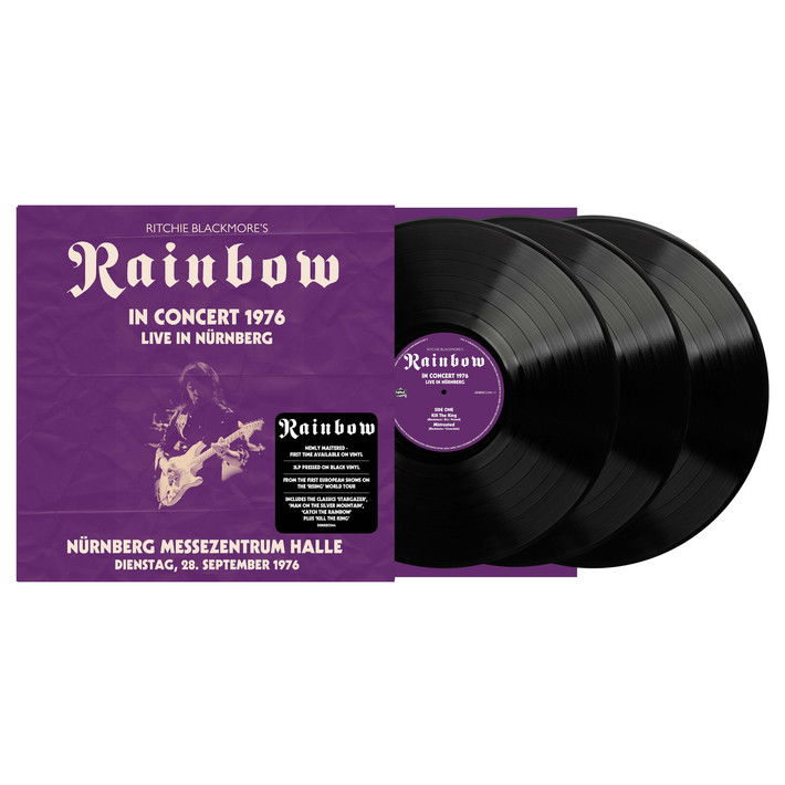 PRE-ORDER - Ritchie Blackmore's Rainbow 'Live In Nurnberg 1976 - Nurnberg Messezentrum Hall 28.9.1976' 3LP Black Vinyl - RELEASE DATE 28th August 2026