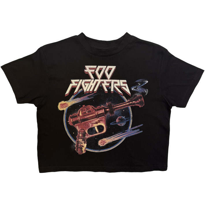 Foo Fighters 'Ray Gun' (Black) Womens Fitted Crop Top