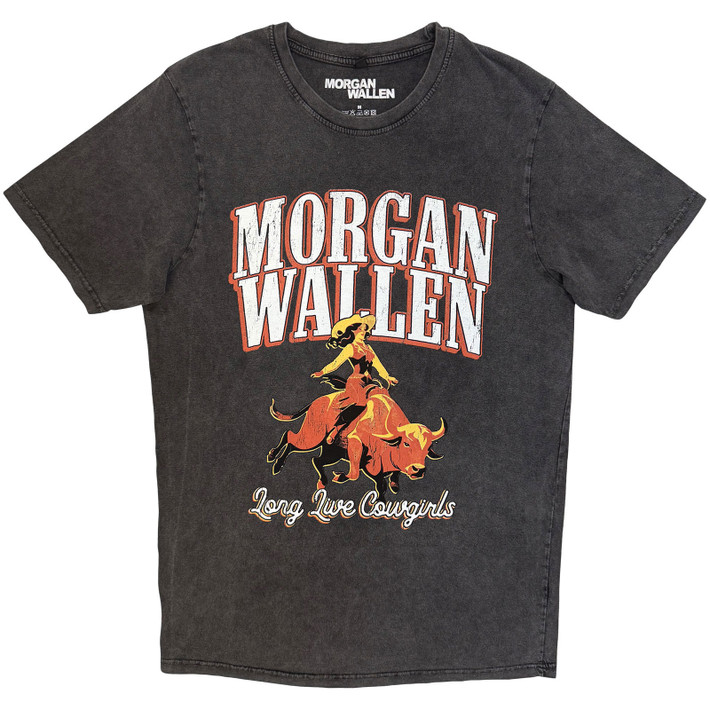 Morgan Wallen 'Long Live Cowgirls' (Charcoal Grey) Stone Wash Limited Edition T-Shirt