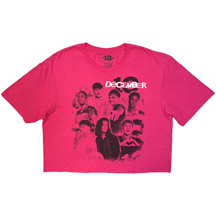 December 10. 'Montage Group' (Pink) Womens Fitted Crop Top
