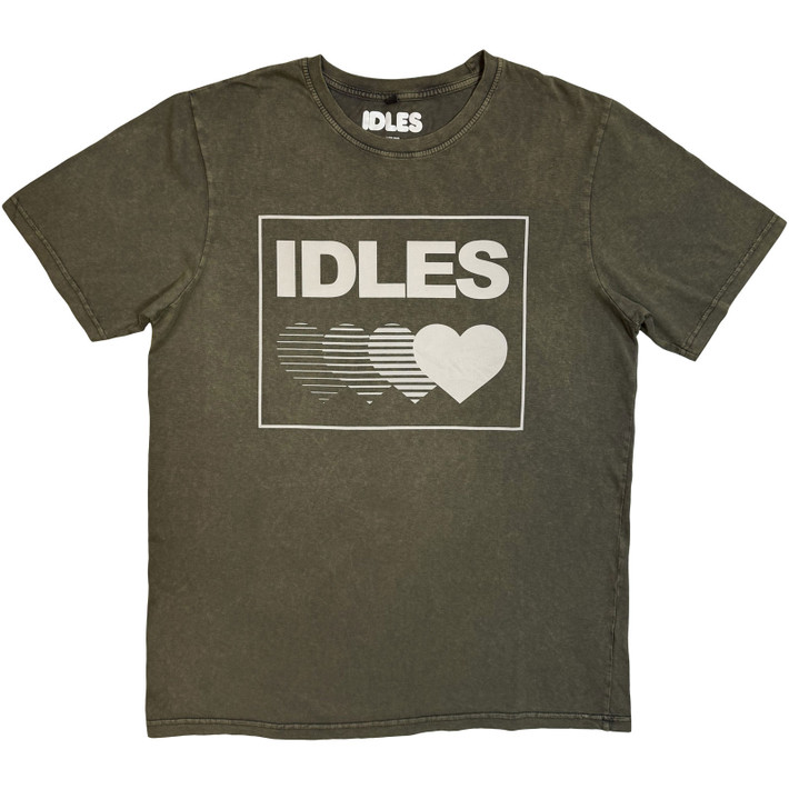 Idles 'Gradient Heart' (Green) Stone Wash Limited Edition T-Shirt