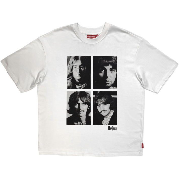 The Beatles 'Four Portrait Wash' (White) Unplugged T-Shirt