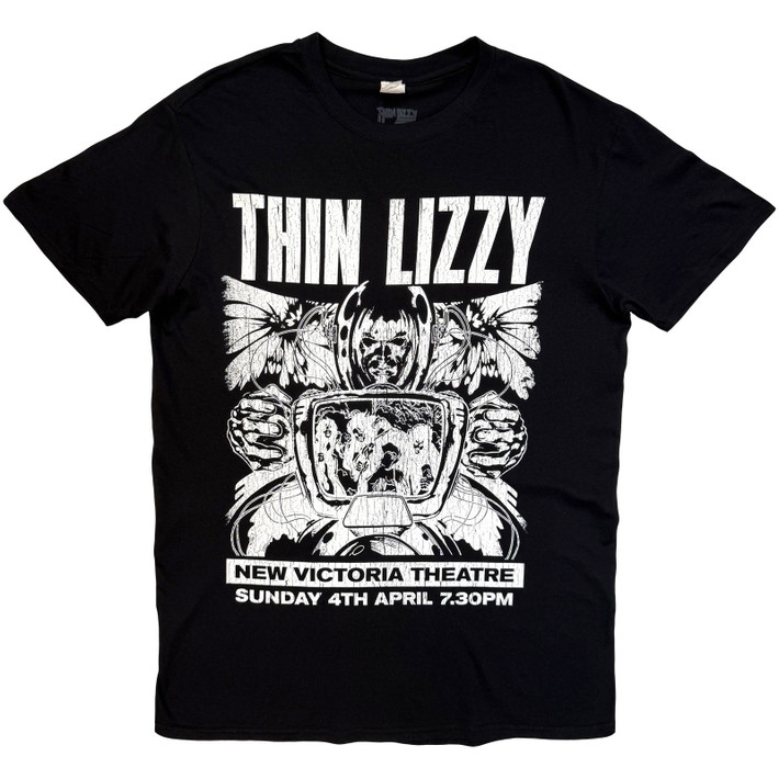 Thin Lizzy 'Jailbreak Flyer Cleveland '76' (Black) T-Shirt