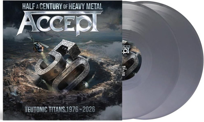 Accept 'Teutonic Titans 1976-2026' 2LP Solid Silver Vinyl
