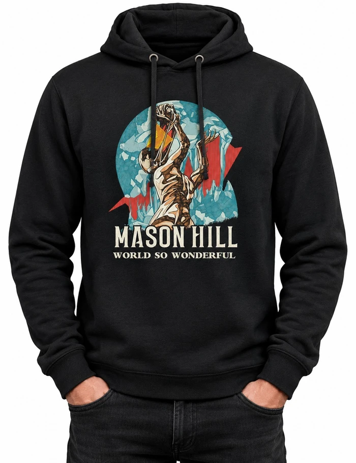 Mason Hill 'World So Wonderful' (Black) Pull Over Hoodie
